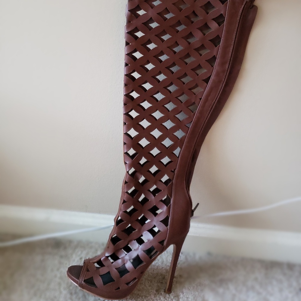 Sexy Over The Knee Caged Boot